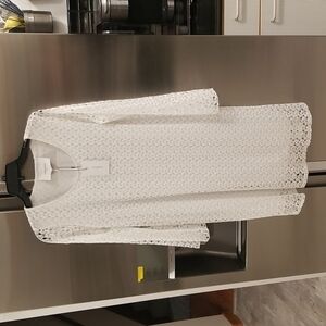 💕LE CLAIR DE LUNE PARIS💕 French Lace Silk Long Sleeve Dress ~ White NWT